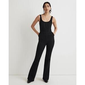 Madewell Denim Flare-Leg Jumpsuit in Bonner Wash Size 12